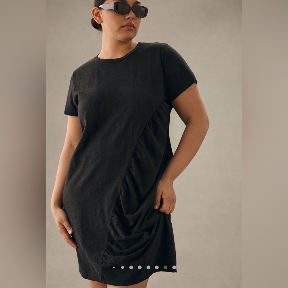 💜Firm Price💜Anthropologie T.La Ruched tee mini dress - Picture 5 of 14